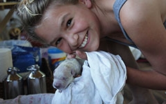 Emilie with first born blue