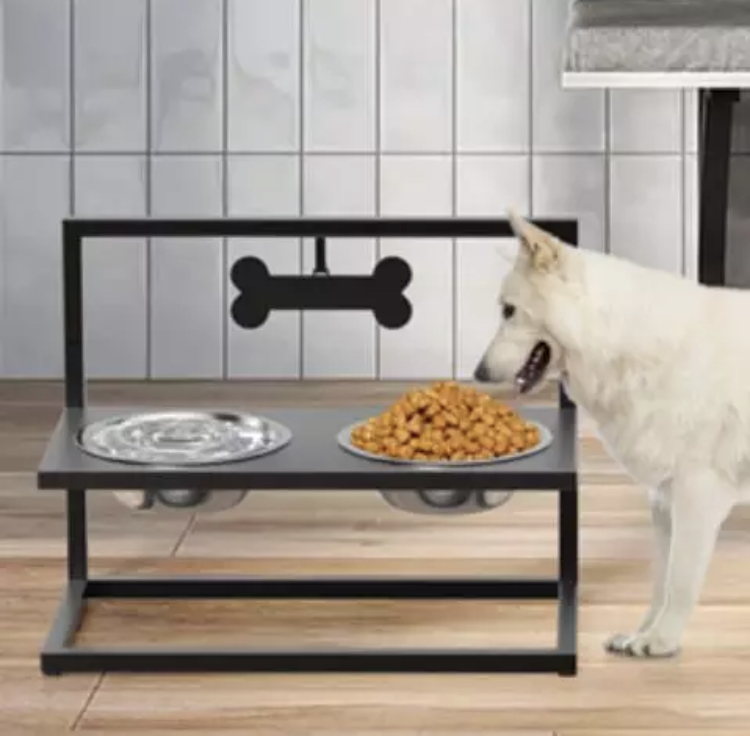 Elevated Dog Bowls Anti-rust Stainless Steel Adjustable 3 Heights with Marker Metal Elevated Dog Feeders