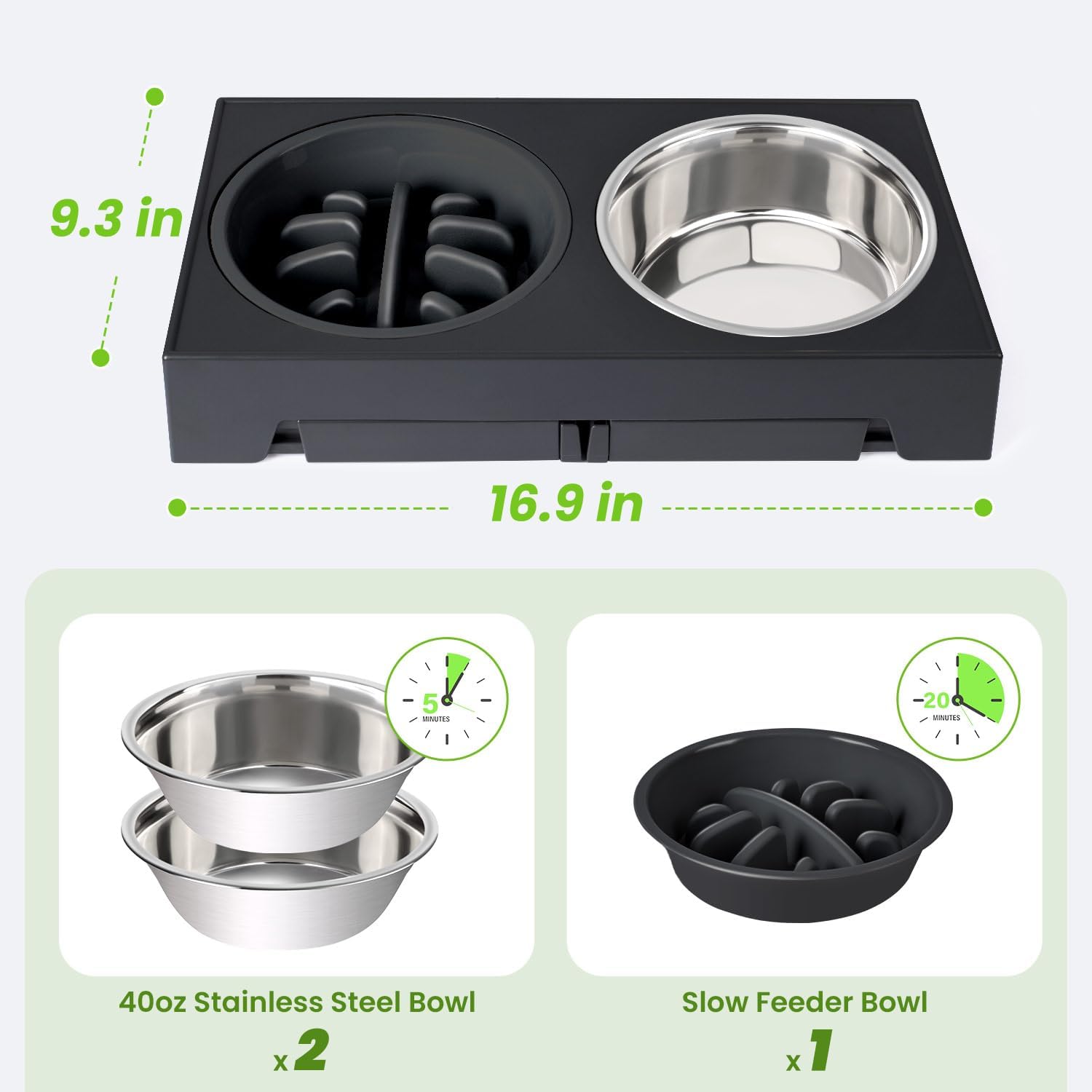 Heeyoo Elevated Slow Feeder Dog Bowls 4